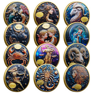 Moneda Conmemorativa Coleccionable de la Marca PANBO, Diseño 3D de Libra, Aleación de Zinc Fundida a Presión, <span class=keywords><strong>Calendario</strong></span> del Zodiaco - Product Image 4