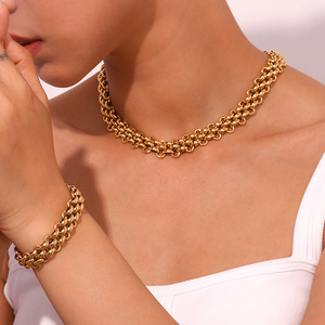 Collana a catena fatta a mano pesante e pesante in acciaio inossidabile 316L di lusso Vintage Hip Hop a <span class=keywords><strong>tre</strong></span> strati - Product Image 5