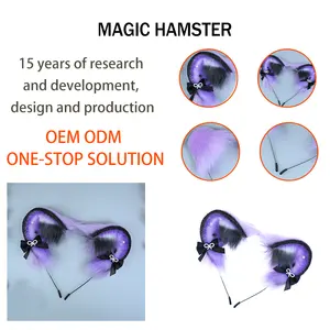 Simülatör hayvan kulak bandı stok peluş el yapımı sihirli hamster kulak japon cosplay prop şapka saç aksesuarları
