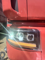 Conjunto de Faros Delanteros LED de Triple Lente HUAFUXING para Renault Premium 2007-2014, 24V, 600% Más Brillantes, Lámpara de Proyección, Certificación E-Mark, Par