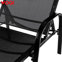Chaise longue moderne réglable en acier inoxydable WOQI, chaise longue pliante pour patio, plage, pelouse, parc