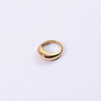 Bague de fiançailles simple en acier inoxydable plaqué or 18 carats, finition polie, cercle irrégulier, bijoux tendance, anneaux épais et courbés