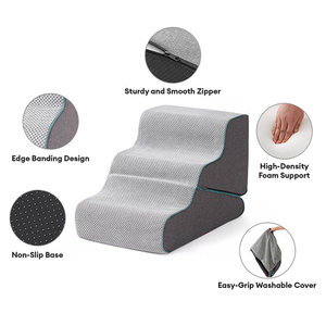 Escalera para Mascotas 2 en 1 Moderna para Interiores, Espuma de Alta Densidad, Diseño Sólido, Rampa de Escalada, Escalera con Cubierta Extraíble para Gatos y Perros - Product Image 4