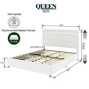 Willsoon, современные европейские ящики для хранения на платформе, мягкая ткань, деревянная рамка для спальни - Product Image 3