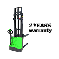 Gerbeur électrique à double mât de 1,5 tonne, hauteur de levage 3 m, machine de gerbage électrique pour palettes, gerbeur électrique à palettes autoporté