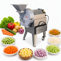Automatische Korozott-garnituursnijmachine, salade van rundvlees, farofa, groentesnijder, mirepoix-snijmachine voor restaurants