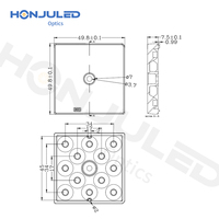 Lentille optique LED personnalisée HONJU pour PC, IP65, angle de faisceau de 20 degrés, garantie de 2 ans pour éclairage public et projecteurs