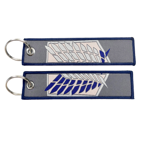 Porte-clés en tissu d'anime de l'usine 100 Designs, porte-clés brodé, personnage de dessin animé, impression <span class=keywords><strong>Death</strong></span> <span class=keywords><strong>Note</strong></span>, étiquette de porte-clés - Product Image 2