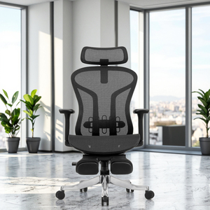 Silla Ejecutiva Ergonómica de Oficina con <span class=keywords><strong>Reposapiés</strong></span>, Giratoria, Moderna, Cómoda, de Malla, con Movimiento Oscilante, de Lujo - Product Image 2