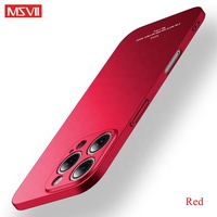 Pour iPhone 16 Pro Max iPhone16 Coque arrière MSVII PC Ultra mince mat anti-empreintes digitales dur antichoc étui de protection pour téléphone