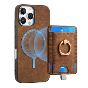 Funda Magnética de Piel Sintética para Teléfono Móvil con Tarjetero y Anillo de Agarre, Segura y Elegante - Product Image 3