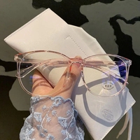 Anti-lumière bleue rétro noir carré Transparent plein cadre lunettes montures Simple confortable plat mode lunettes optiques