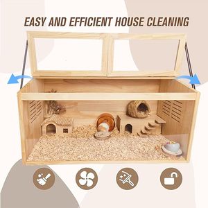 LG Tùy Chỉnh Sinh Thái Thân Thiện Với Sang Trọng Hamster Lồng Lớn Bằng Gỗ Gabbia Mỗi Creti Chăn Nuôi Phụ Kiện Nhỏ Hamster Lồng Cho Động Vật - Product Image 4