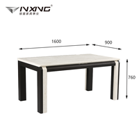 Table à manger rectangulaire moderne minimaliste avec pieds en bois massif et plateau en marbre pour meubles de maison