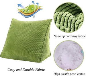 <span class=keywords><strong>Coussin</strong></span> de soutien lombaire en forme de <span class=keywords><strong>cale</strong></span> - Oreiller lombaire en velours côtelé pour le repos au lit et la vision de la télévision - Product Image 6