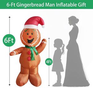 Indonesia Inflatable Factory Cute Christmas Blow up Yard <b>Decorations</b> 6FT <b>Gingerbread</b> <b>Man</b> Polyester Material Durable - Product Image 2