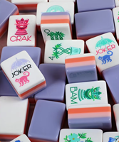 Mahjong Ultra Premium Deluxe, jeu de tuiles de mahjong en acrylique violet de 160 pièces, style américain, pour le divertissement à domicile, jeu familial