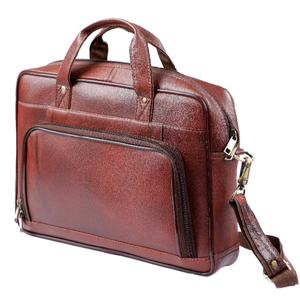 Sac pour ordinateur portable Wriza 100% cuir véritable de luxe 15,6 pouces, étui rigide vintage, mallette d'affaires, sac à main personnalisé avec logo pour hommes, vente en gros - Product Image 1
