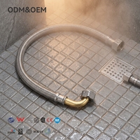 Tuyau flexible moderne en acier inoxydable tressé PPW 3/8, longueur 30 cm, pression max. 10 bars, température de fonctionnement 194 °C, usage cuisine, argent, 5+