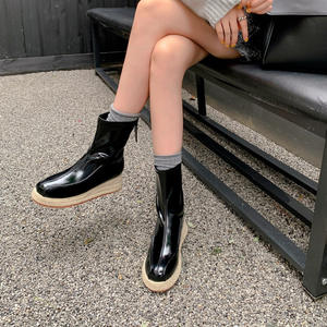 Botas de Plataforma con Tacón Medio para Mujer, Otoño-Invierno 2025, Estilo Británico, Forradas en Piel y Felpa, con Plataforma y Tacón de Cuña - Product Image 2