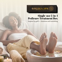 Kit de pédicure de luxe Golden Deluxe, ensemble de soins des pieds SPA 5 en 1, soins des ongles, manucure professionnelle, kit de pédicure de luxe pour salon