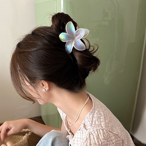 Pinza de Pelo Floral Frangipani Grande Blanca AB <span class=keywords><strong>Color</strong></span>, Estilo Europeo Americano, Versátil y Deslumbrante, para Mujer - Product Image 3