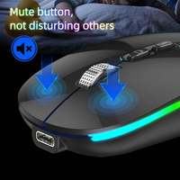 Mouse Nirkabel RGB Kustom untuk Laptop Apple, Mouse Vertikal Ergonomis Tipis USB Isi Ulang Tipe-C dengan Teknologi Bluetooth