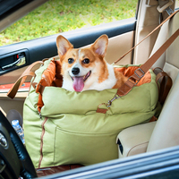 Coussin de voiture pour animaux de compagnie en similicuir de luxe, lit surélevé pour chien avec boucle de sécurité, LOGO personnalisé, lits de luxe pour chiens, siège de voiture pour animaux de compagnie