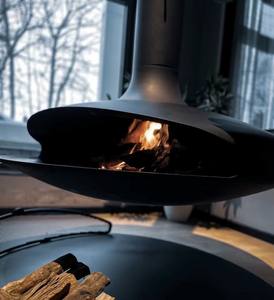 Estufas decorativas montadas en la <span class=keywords><strong>pared</strong></span> de fuego real para interiores personalizadas de fábrica, la mejor venta, chimenea suspendida colgante - Product Image 1