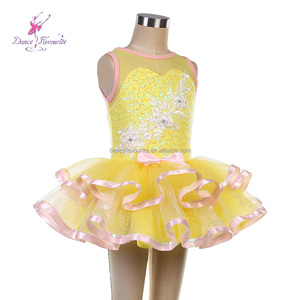 <span class=keywords><strong>Tutù</strong></span> da balletto <span class=keywords><strong>giallo</strong></span> con corpetto di paillettes C26043, abbigliamento da danza per bambini, <span class=keywords><strong>tutù</strong></span> da balletto per spettacoli teatrali - Product Image 3