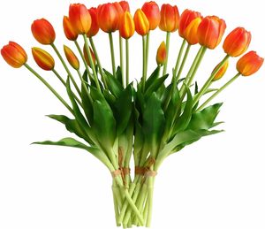 Flores Artificiales de Silicona y Látex PE, Ramo de Tulipanes, Manualidades, Decoración para el Hogar, Pascua, Navidad, Halloween, Ecológicas - Product Image 3