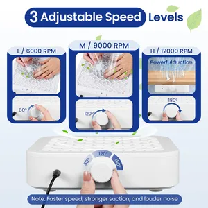 Aspirateur à poussière pour ongles 6000/9000/12000 tr/min, sans balais, turbo, puissant, avec filtres, outil domestique - Product Image 4