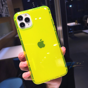 2025 nouveau antichoc Fluorescent néon TPU pare-chocs coque de téléphone couverture arrière pour iPhone X XR 11 Pro Max 12 étuis - Product Image 5