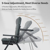 Chaise pliante de salon personnalisée en usine, chaises pliantes en tissu durable pour la maison et les tâches informatiques