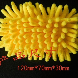 Esponja de limpieza de autos Chenille, amarilla, de alta densidad y absorbente, para lavado de vehículos, 27g - Product Image 4