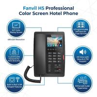 Teléfono IP para Hotel H5W con Wi-Fi, Pantalla a Color de 3.5'', Video H.264, Carga USB, 6 Teclas de Marcación Rápida, PoE, SIP, VoIP, Teléfono de Recepción para Hostelería