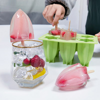 Moule en Silicone Qualité Alimentaire pour Sucettes Glacées aux Fruits et Bâtonnets Glacés Maison Forme Cubique