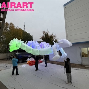 Marioneta Inflable de Dragón de Tres Cabezas con Luz LED, <span class=keywords><strong>Marionetas</strong></span> Inflables de Dragón Iluminadas en Blanco para Espectáculos de Calle, Carnavales y Festivales - Product Image 6