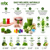 Super Veggies Green Superfoods Extract Probiotic Blend Vitamin Gummies pour la santé intestinale, l'immunité et le soutien quotidien du bien-être