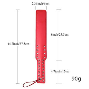 ไม้ตีผู้ใหญ่แบบมีหมุด รุ่นใหม่ ปี 2022 สีดำ คุณภาพสูง ขนาด 14.7 นิ้ว ทำจากหนังเทียมสีแดงชมพู สำหรับการเล่นทางเพศ - Product Image 3