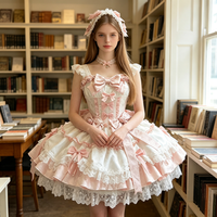 Robe Lolita douce et mignonne de type poupée, rose, style princesse fugitive, robe à bretelles pour anniversaire, pour femmes adultes
