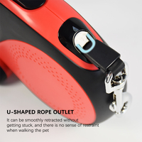 Laisse rétractable robuste pour chien avec distributeur de sacs à excréments, laisse pour animaux de compagnie écologique certifiée CE RoHS pour chiens de petite et grande taille
