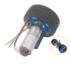 25mm <strong>12V</strong> Brush <strong>DC</strong> Geared <strong>Motor</strong> with Encoder Kit Robot Chassis Set Including Wheels and Brackets for AGV Smart Car - Product Image 4