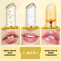 Rouge à Lèvres Magique Hydratant Végétalien à Changement de Couleur Effet Feuille d'Or, Imperméable, 3 Couleurs, Tendances TikTok - Grande Vente