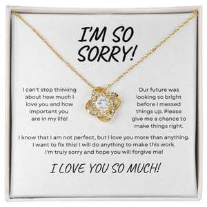 Collier Pendentif Nœud d'Amour en Argent et Cuivre avec Carte Texte Personnalisée - Cadeau de Pardon et de Réconciliation pour Partenaire - Product Image 3