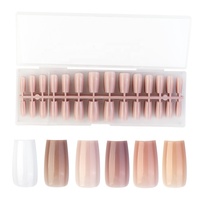 Gelsky Gel X Nail Coffin, pointes en gel épais et doux, 6 couleurs, pointes à ongles complètes