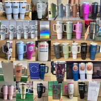 Produk Terlaris 2026 Mug Perjalanan Terisolasi Termos Stainless Steel 40oz Tumbler Dengan Pegangan dan Sedotan untuk Dicetak
