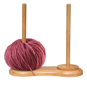 かぎ針編みを編むためのデュアルダブル木製ヤーンスキンホルダーヤーンボールディスペンサー