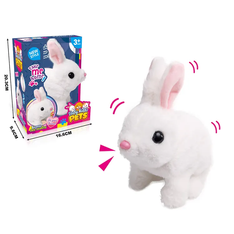 Jouet en peluche électronique pour animaux de compagnie, lapin, marche, faire des sons pour enfants, jouet en peluche pour animaux de compagnie