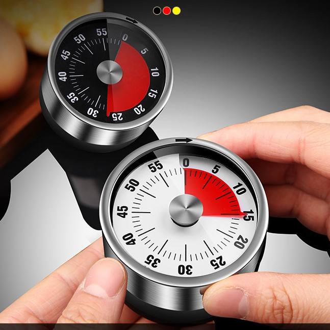 Hot Selling Stainless Steel Timer Kitchen Visualization Student Portable Mechanical Timer With Magnetic Suction